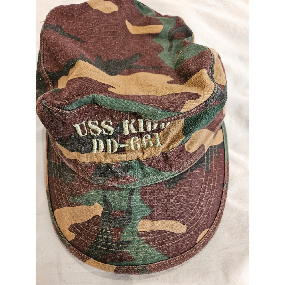 J Hats USS Kidd DD-661 Camo Military Style‎ Cap Adjustable Cotton Ripstop Hat